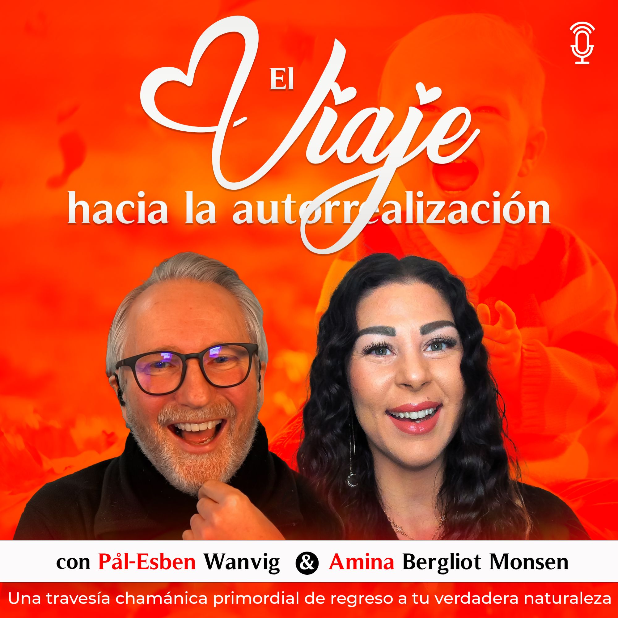 Portada del pódcast El viaje hacia la autorrealización, con Pål-Esben Wanvig y Amina Bergliot Monsen.
